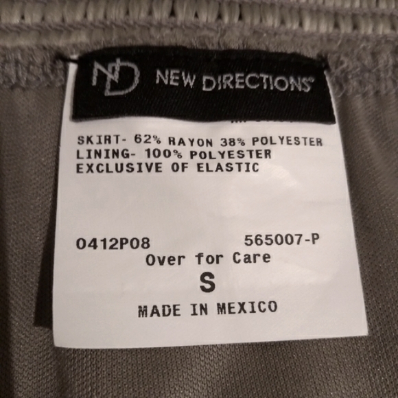 🎁NWOT New Directions  Asymmetrical, Intricate Waistband, Boho, Taupe Skirt - Picture 8 of 10